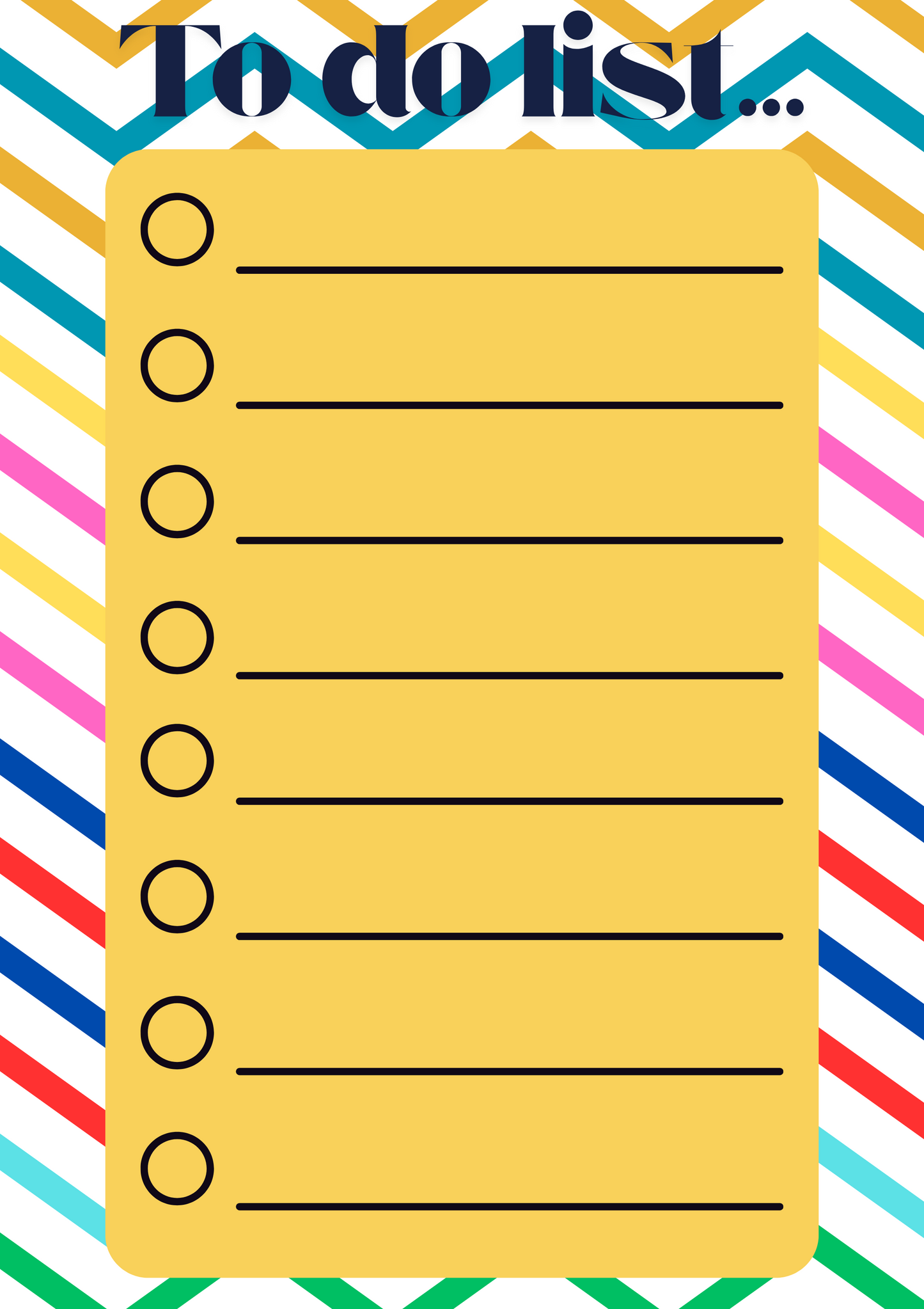 Zig zag to do list digital print