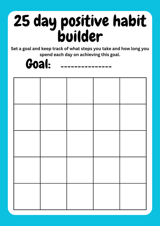 25 day positive habit builder digital print