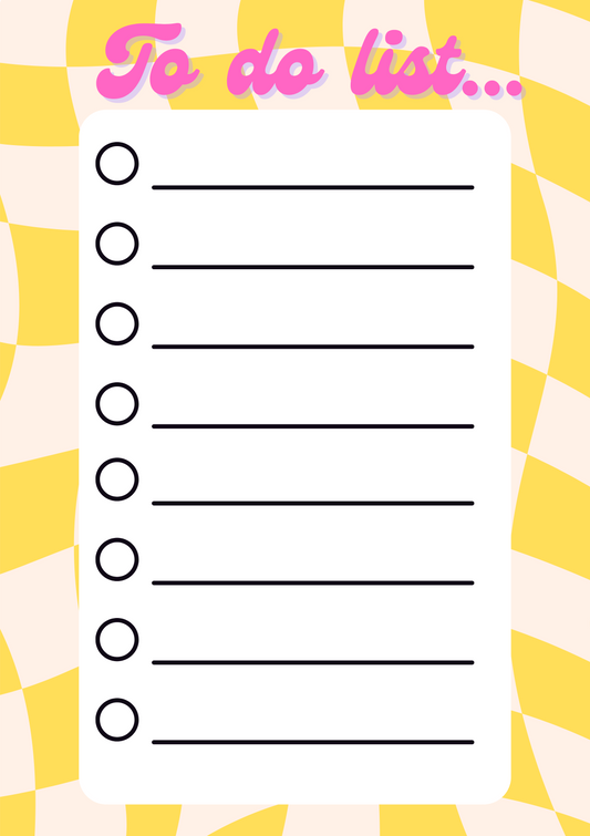 Groovy check to do list digital print